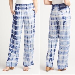 New. Cloth & Stone Tie dye Wide Leg Pant indigo tie-dye Size Large